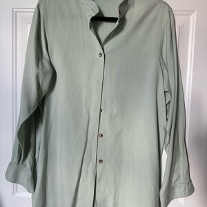 Orvis Light Green 100% Silk Shirt